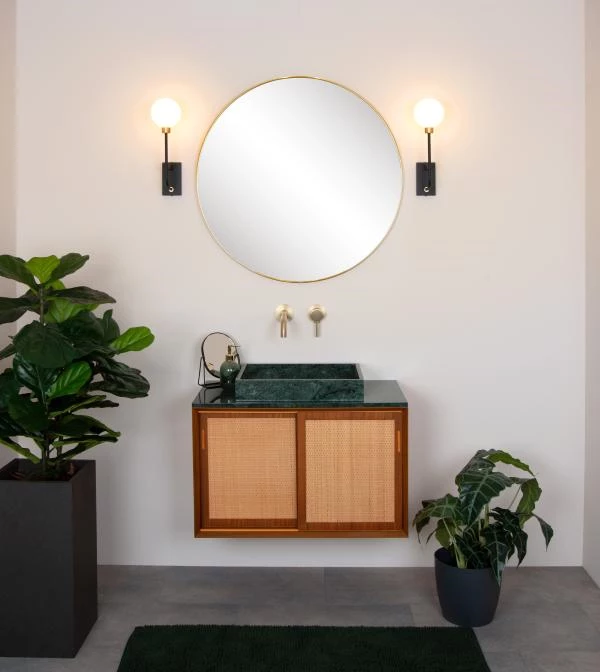 Lucide BEREND - Wall light Bathroom - 1xG9 - IP44 - Black - atmosphere 2